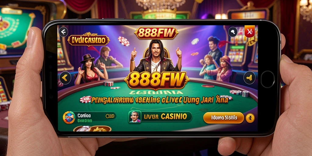 Tampilan gameplay Live Casino yang mendebarkan dan interaktif di 888FW.