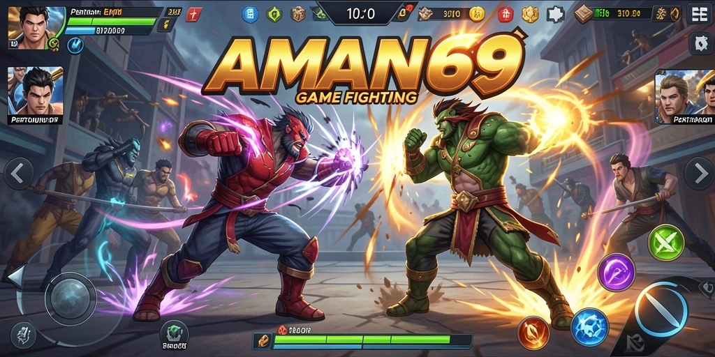 Gameplay Fighting seru dan mendebarkan di AMAN69.