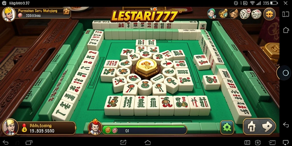 Tampilan gameplay <strong>LESTARI777</strong> dengan desain Mahjong yang menarik.