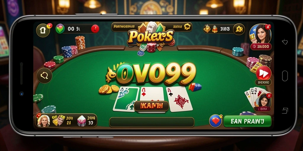Tampilan gameplay Poker yang menegangkan dan seru.