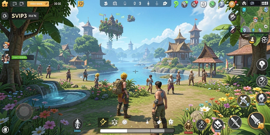 Tampilan gameplay SVIP3 menghadirkan dunia terbuka yang megah.