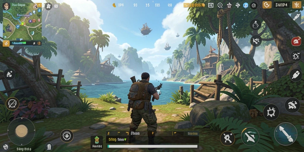 Tampilan gameplay SVIP4 menampilkan petualangan dunia terbuka yang seru.