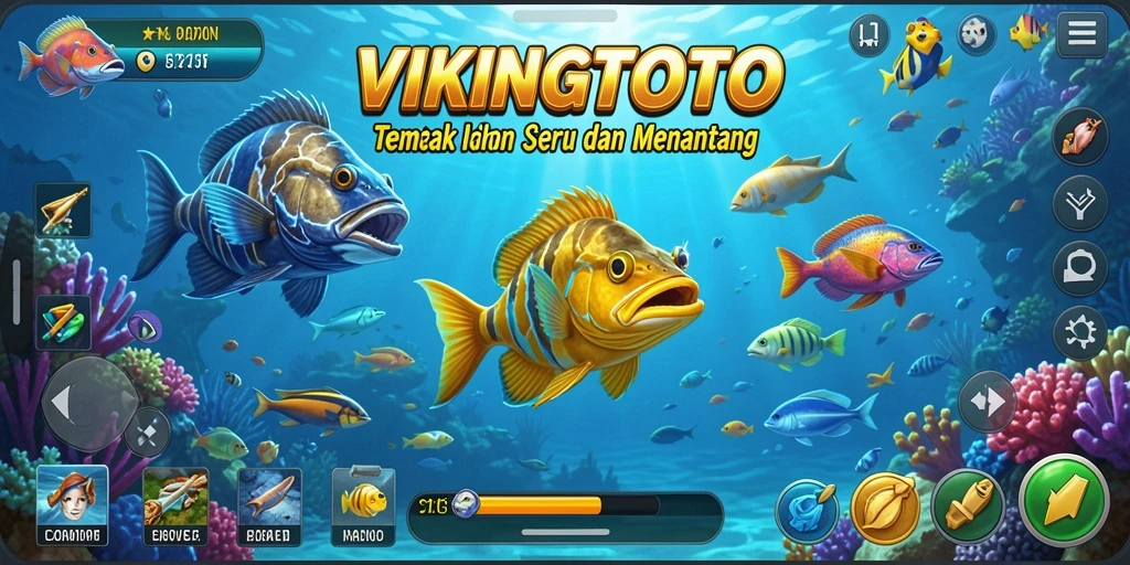 Tampilan gameplay yang mendebarkan di VIKINGTOTO saat menangkap ikan.
